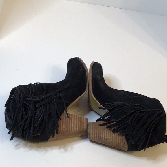 STEVE MADDEN OHIO BLACK LEATHER UPPER ANKLE HEELS BOOT SZ 7.5 M - Picture 9 of 16